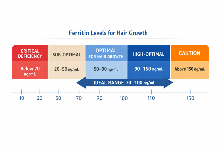 Ferritin and hair loss in women explained with iron level scale